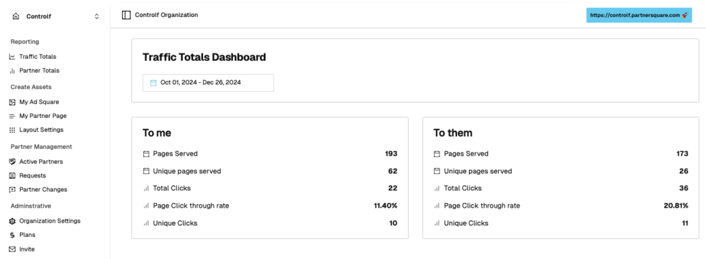 Traffic Totals Dashboard